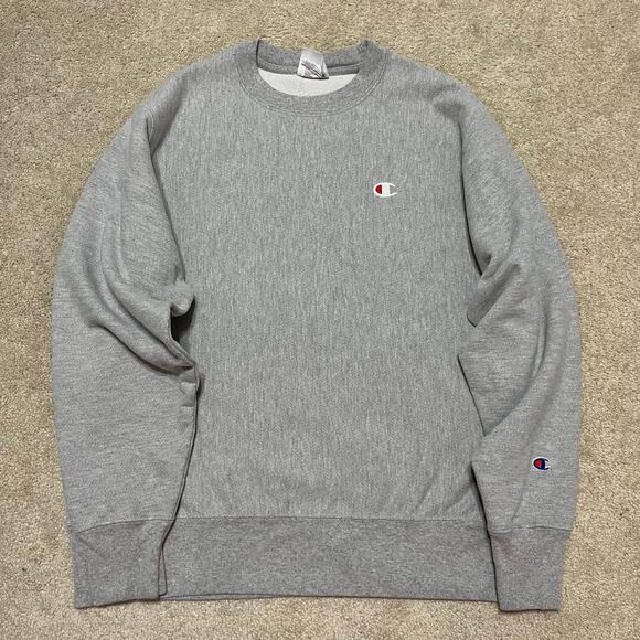 Vintage Champion Reverse Weave Gray Crewneck Embroidered C Logo Medium - Picture 1 of 7